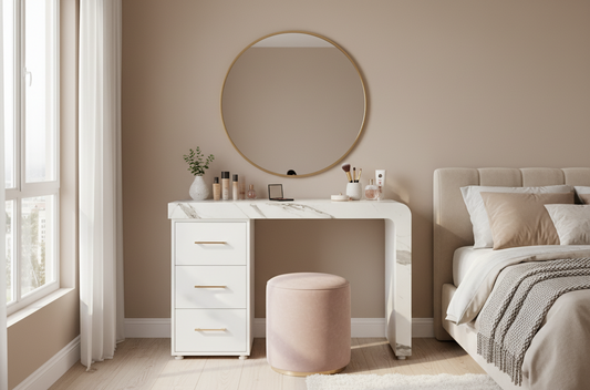 Modern Marble Multi-Purpose Table – Elegant 3-Drawer Design